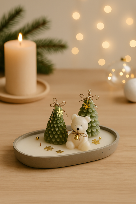 Vela Aromática en Cuenco de Cemento