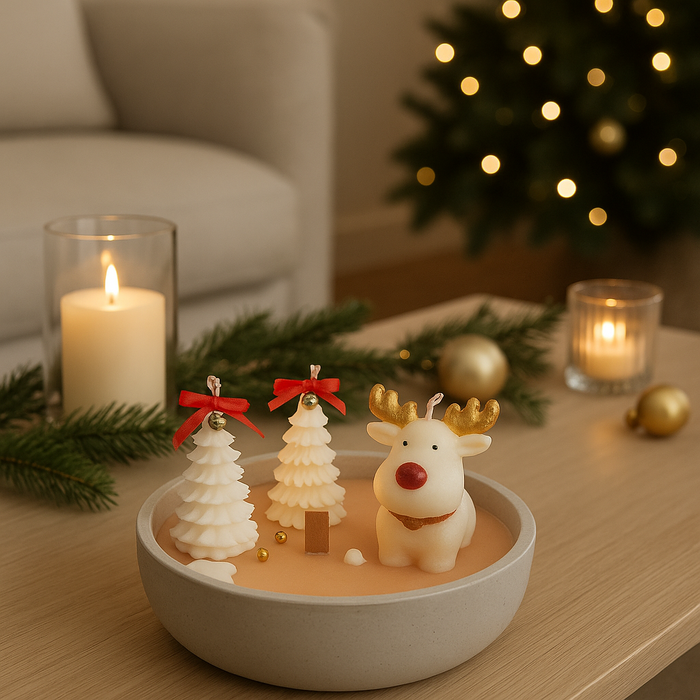 Velas Arómatica en Cuenco de Cemento